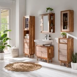 Ars manufacti Meuble bas Buuda - Partiellement en acacia massif - Écru / Acacia -Meubles de salle de bain Soldes 2022 1000145839 191203 13310500004 MOOD DETAILS P000000001000145839 mood