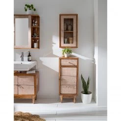 Ars manufacti Meuble bas Buuda - Partiellement en acacia massif - Écru / Acacia -Meubles de salle de bain Soldes 2022 1000145839 191203 13310600006 MOOD DETAILS P000000001000145839 mood