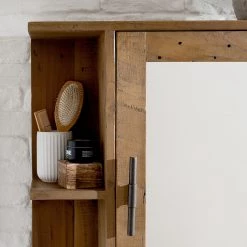 Ars manufacti Armoire de toilette Tamati - Pin massif / Métal - Pin / Noir -Meubles de salle de bain Soldes 2022 1000147137 190820 10505300016 MOOD DETAILS P000000001000147137 mood