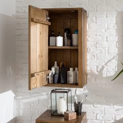 Ars manufacti Meuble haut Tamati - Pin massif / Métal - Pin / Noir -Meubles de salle de bain Soldes 2022 1000147140 190820 10505400023 MOOD DETAILS P000000001000147140 mood