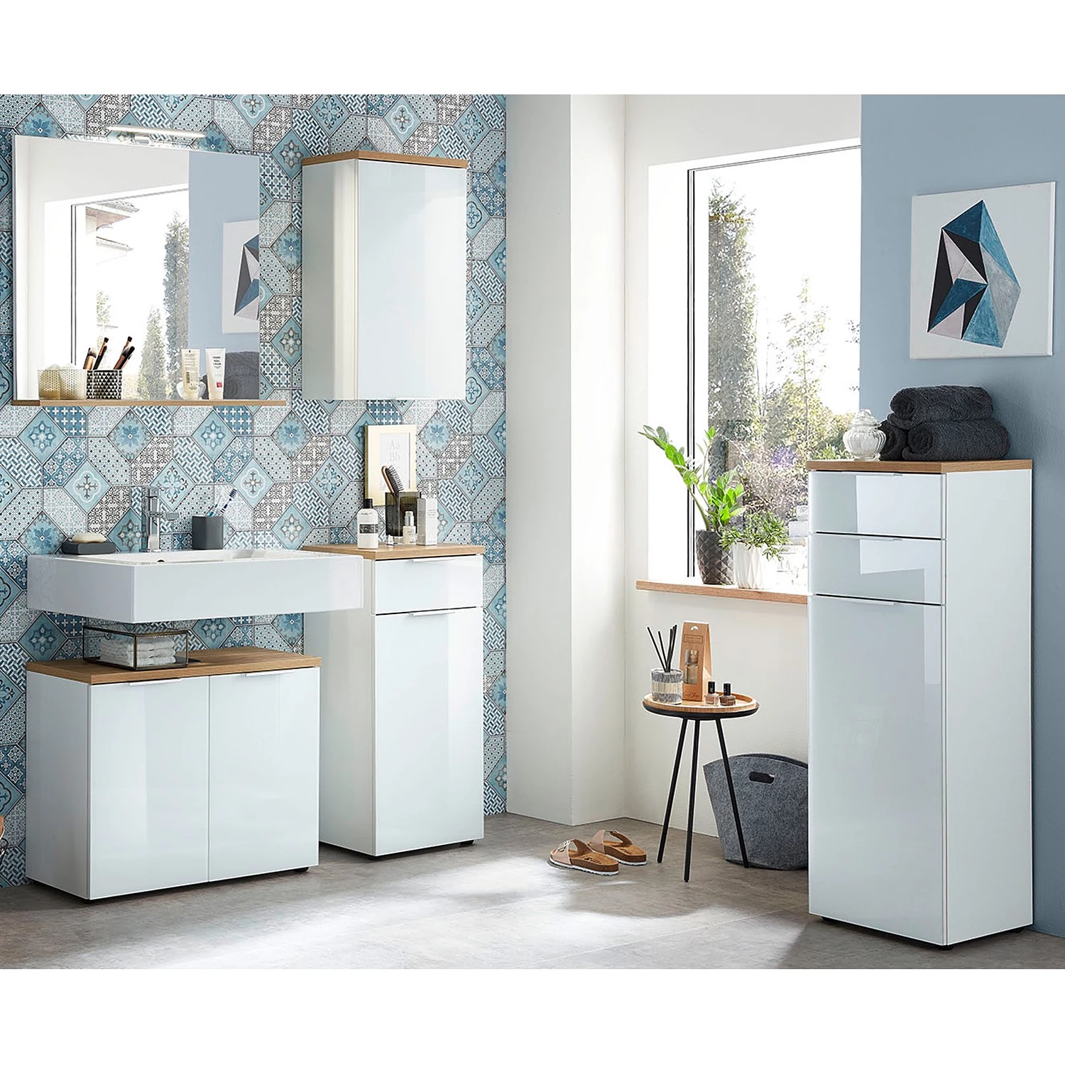 Germania Salle de bain Pescara VII (4 éléments ) - Verre - Imitation chêne de Navarra 3 Germania Salle de bain Pescara VII (4 éléments ) - Verre - Imitation chêne de Navarra