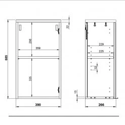 Germania Meuble haut Pescara - Verre - Imitation chêne de Navarra -Meubles de salle de bain Soldes 2022 1000149113 181219 16285900022 GALLERYIMAGES P000000001000149113