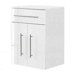 Posseik Meuble bas Levana - Blanc brillant