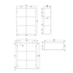 Posseik Meuble haut Levana I - Blanc brillant - Largeur : 53 cm -Meubles de salle de bain Soldes 2022 1000150256 190109 12434600092 GALLERYIMAGES P000000001000150256