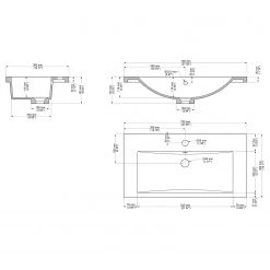 Posseik Meuble avec vasque Portus - Anthracite - Largeur : 70 cm -Meubles de salle de bain Soldes 2022 1000150317 210623 13360300060 SKETCH DETAILS P000000001000150317 sketch