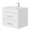 Posseik Meuble avec vasque Silvanus - Blanc / Blanc mat - Largeur : 62 cm -Meubles de salle de bain Soldes 2022 1000150321 220511 010 IMAGE P000000001000150321