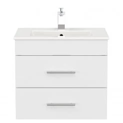 Posseik Meuble avec vasque Silvanus - Blanc / Blanc mat - Largeur : 62 cm -Meubles de salle de bain Soldes 2022 1000150321 220511 030 DETAILS P000000001000150321