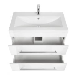 Posseik Meuble avec vasque Artemis - Blanc brillant - Largeur : 86 cm -Meubles de salle de bain Soldes 2022 1000150332 190109 12441800589 GALLERYIMAGES P000000001000150332