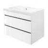 Posseik Meuble avec vasque Kali I - Blanc / Blanc brillant - Largeur : 73 cm -Meubles de salle de bain Soldes 2022 1000150338 190117 12442000619 IMAGE P000000001000150338