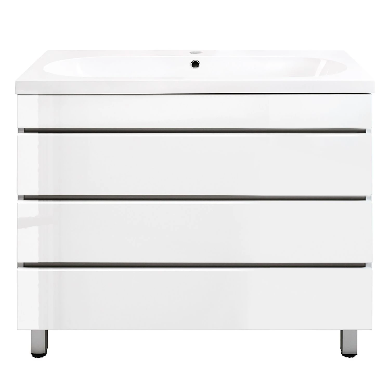Posseik Meuble avec vasque Kali II - Blanc / Blanc brillant - Blanc brillant - Largeur : 90 cm 3 Posseik Meuble avec vasque Kali II - Blanc / Blanc brillant - Blanc brillant - Largeur : 90 cm
