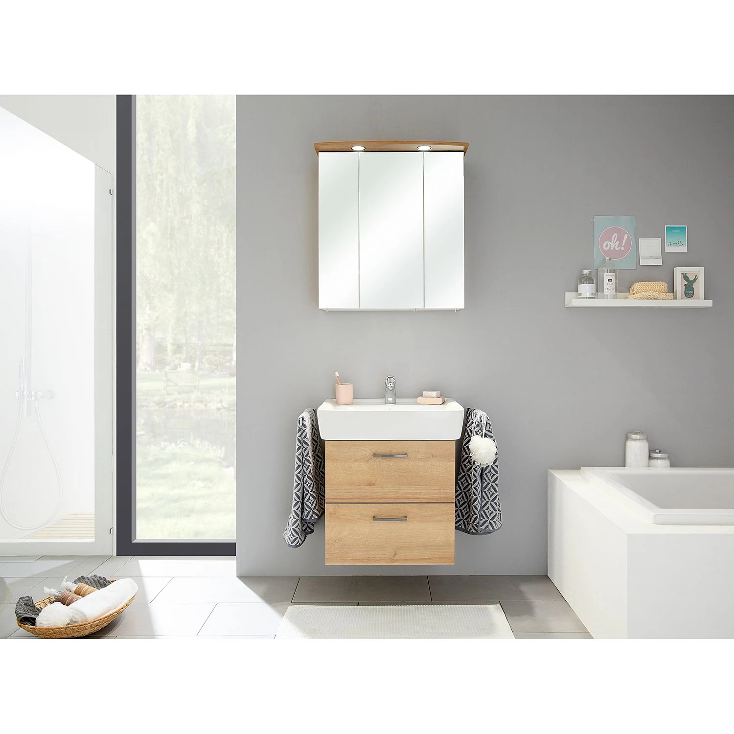 Pelipal Salle de bain Quickset 919 II (2 élém.) - Imitation chêne / Gris 4 Pelipal Salle de bain Quickset 919 II (2 élém.) - Imitation chêne / Gris – Image 2