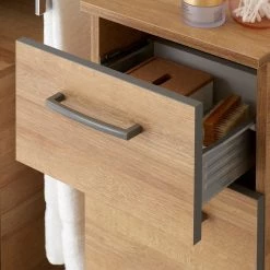 Pelipal Salle de bain Quickset 919 I (5 élém.) - Imitation chêne / Gris -Meubles de salle de bain Soldes 2022 1000150555 190107 08560000037 GALLERYIMAGES P000000001000150555