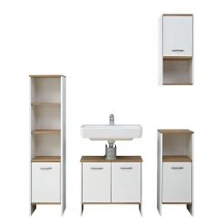 Pelipal Salle de bain Quickset 305 I (4 élém.) - Blanc / Imitation chêne -Meubles de salle de bain Soldes 2022 1000150556 190107 08560000042 GALLERYIMAGES P000000001000150556