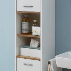 Pelipal Salle de bain Quickset 305 I (4 élém.) - Blanc / Imitation chêne -Meubles de salle de bain Soldes 2022 1000150556 190107 08560000047 GALLERYIMAGES P000000001000150556