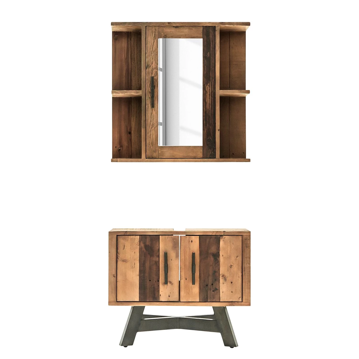 Ars manufacti Salle de bain Tamati III (2 éléments) - Pin massif / Métal - Pin / Noir 5 Ars manufacti Salle de bain Tamati III (2 éléments) - Pin massif / Métal - Pin / Noir – Image 3