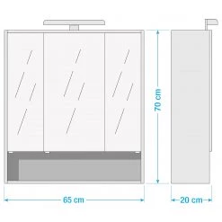 Pelipal Armoire de toilette Sarah I - Blanc -Meubles de salle de bain Soldes 2022 1000152030 211014 165805000534 SKETCH DETAILS P000000001000152030 sketch
