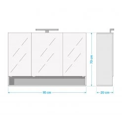 Pelipal Armoire de toilette Sarah III - Blanc -Meubles de salle de bain Soldes 2022 1000152031 211005 12532300631 SKETCH DETAILS P000000001000152031 sketch