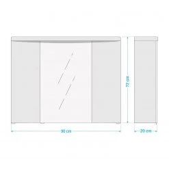 Pelipal Armoire de toilette Enna - Blanc -Meubles de salle de bain Soldes 2022 1000152042 211008 163035000511 SKETCH DETAILS P000000001000152042 sketch