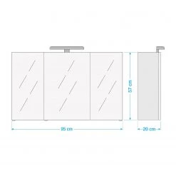 Pelipal Armoire de toilette Lea III - Blanc -Meubles de salle de bain Soldes 2022 1000152053 211008 163035000512 SKETCH DETAILS P000000001000152053 sketch