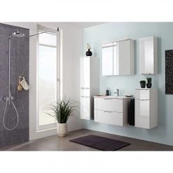 Pelipal Salle de bain 3059 (2 élém.) - Avec Éclairage - Verre - Blanc -Meubles de salle de bain Soldes 2022 1000152532 190801 10211500006 MOOD DETAILS P000000001000152532 mood