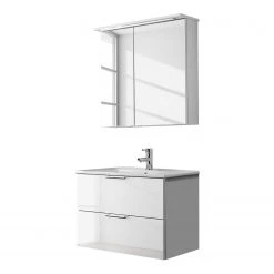 Pelipal Salle de bain 3059 (2 élém.) - Avec Éclairage - Verre - Blanc -Meubles de salle de bain Soldes 2022 1000152532 190801 10211500007 DETAILS P000000001000152532