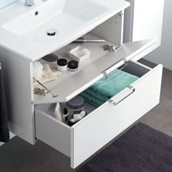 Pelipal Salle de bain 3059 (2 élém.) - Avec Éclairage - Verre - Blanc -Meubles de salle de bain Soldes 2022 1000152532 190801 10211500009 DETAILS P000000001000152532