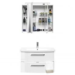 Pelipal Salle de bain 4010 I (2 élém.) - Blanc brillant / Blanc mat -Meubles de salle de bain Soldes 2022 1000152616 190117 10191600060 GALLERYIMAGES P000000001000152616