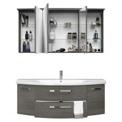 Pelipal Salle de bain 4010 VI (2 élém.) - Avec éclairage - Graphite -Meubles de salle de bain Soldes 2022 1000152618 190117 10191700068 GALLERYIMAGES P000000001000152618