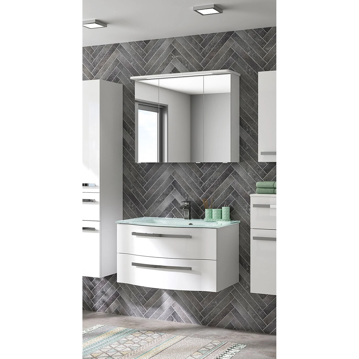 Pelipal Salle de bain 4005 VIII (2 élém.) - Avec éclairage - Blanc brillant 3 Pelipal Salle de bain 4005 VIII (2 élém.) - Avec éclairage - Blanc brillant