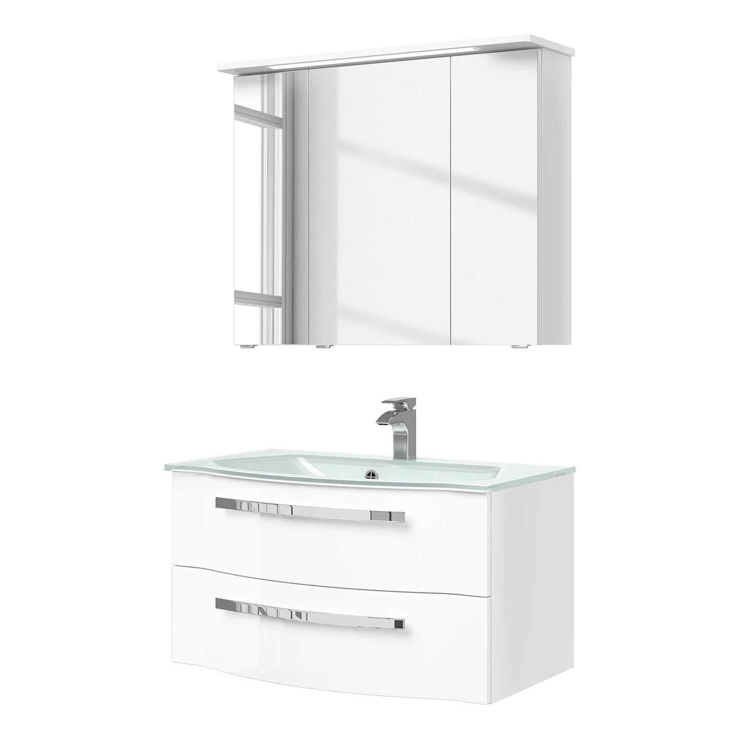 Pelipal Salle de bain 4005 VIII (2 élém.) - Avec éclairage - Blanc brillant 6 Pelipal Salle de bain 4005 VIII (2 élém.) - Avec éclairage - Blanc brillant – Image 4