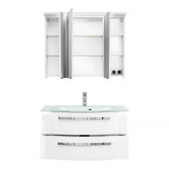 Pelipal Salle de bain 4005 VIII (2 élém.) - Avec éclairage - Blanc brillant 15 Pelipal Salle de bain 4005 VIII (2 élém.) - Avec éclairage - Blanc brillant -Meubles de salle de bain Soldes 2022 1000153624 190517 15151100011 GALLERYIMAGES P000000001000153624