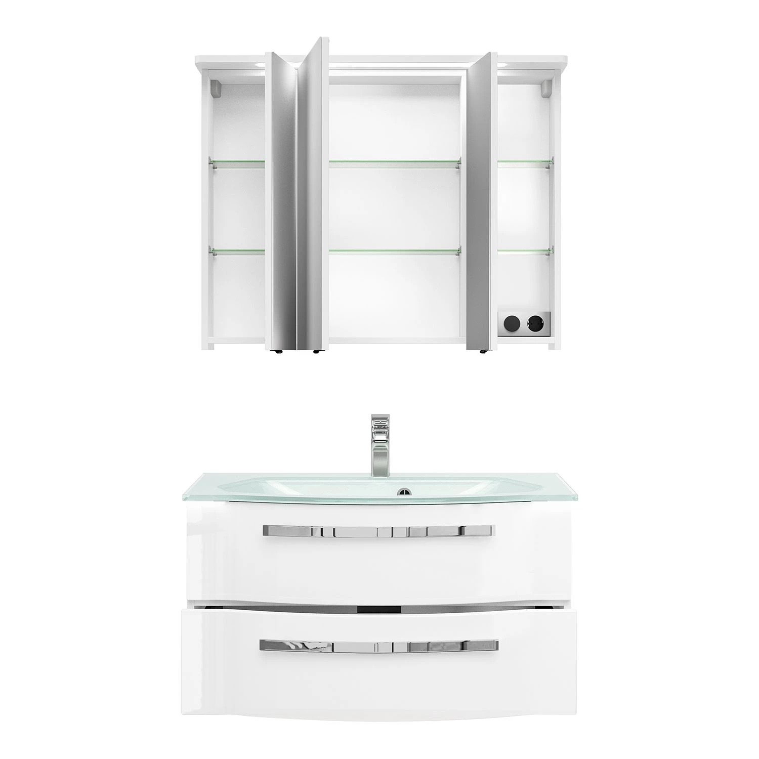 Pelipal Salle de bain 4005 VIII (2 élém.) - Avec éclairage - Blanc brillant 8 Pelipal Salle de bain 4005 VIII (2 élém.) - Avec éclairage - Blanc brillant – Image 6