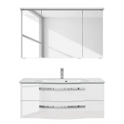 Pelipal Salle de bain 4005 X (2 élém.) - Avec éclairage - Blanc brillant -Meubles de salle de bain Soldes 2022 1000153627 200311 09352600048 DETAILS P000000001000153627