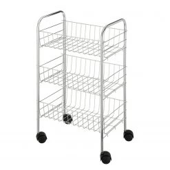 WENKO Desserte Florenz - Métal - Chrome / Noir