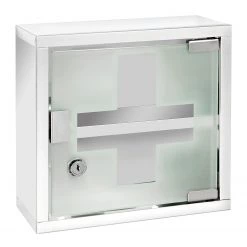 WENKO Armoire à pharmacie Broadwater II - Acier inoxydable - Argenté