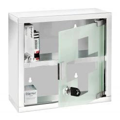 WENKO Armoire à pharmacie Broadwater II - Acier inoxydable - Argenté -Meubles de salle de bain Soldes 2022 1000155796 190204 17251600086 GALLERYIMAGES P000000001000155796