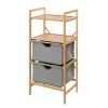WENKO Étagère Bahari - Bambou massif / Tissu - Bambou / Gris - 2 -Meubles de salle de bain Soldes 2022 1000155798 190204 17251600095 IMAGE P000000001000155798