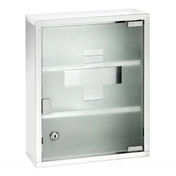 WENKO Armoire à pharmacie Broadwater I - Acier inoxydable - Argenté