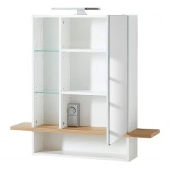 Germania Salle de bain Novolino I (2 éléments) - Avec éclairage - Blanc mat / Imitation chêne de Navarre -Meubles de salle de bain Soldes 2022 1000158019 190208 16194800073 GALLERYIMAGES P000000001000158019