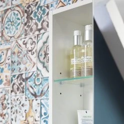 Germania Salle de bain Novolino I (2 éléments) - Avec éclairage - Blanc mat / Imitation chêne de Navarre -Meubles de salle de bain Soldes 2022 1000158019 190208 16194800075 GALLERYIMAGES P000000001000158019