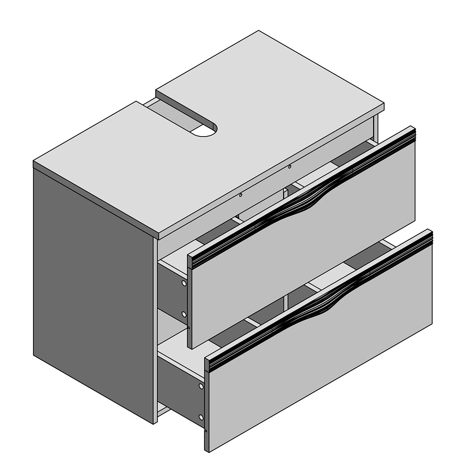 Giessbach Meuble sous lavabo Carandiru - Blanc brillant / Chêne 7 Giessbach Meuble sous lavabo Carandiru - Blanc brillant / Chêne – Image 5