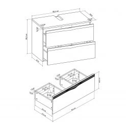 Giessbach Meuble sous lavabo Carandiru - Blanc brillant / Chêne 13 Giessbach Meuble sous lavabo Carandiru - Blanc brillant / Chêne -Meubles de salle de bain Soldes 2022 1000160236 190225 10062600057 GALLERYIMAGES P000000001000160236