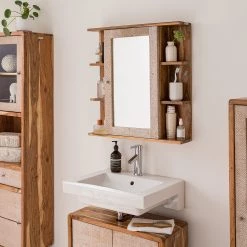 Ars manufacti Salle de bain Buuda I (2 éléments) - Partiellement en acacia massif - Écru / Acacia -Meubles de salle de bain Soldes 2022 1000168985 200212 12274400002 MOOD DETAILS P000000001000168985 mood