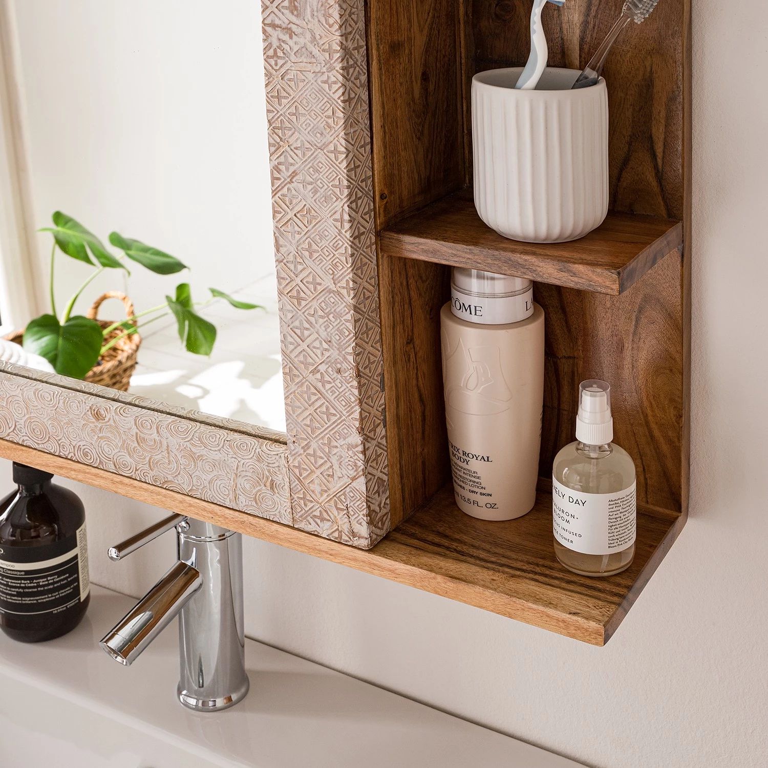 Ars manufacti Salle de bain Buuda II (3 éléments) - Partiellement en acacia massif - Écru / Acacia 12 Ars manufacti Salle de bain Buuda II (3 éléments) - Partiellement en acacia massif - Écru / Acacia – Image 10