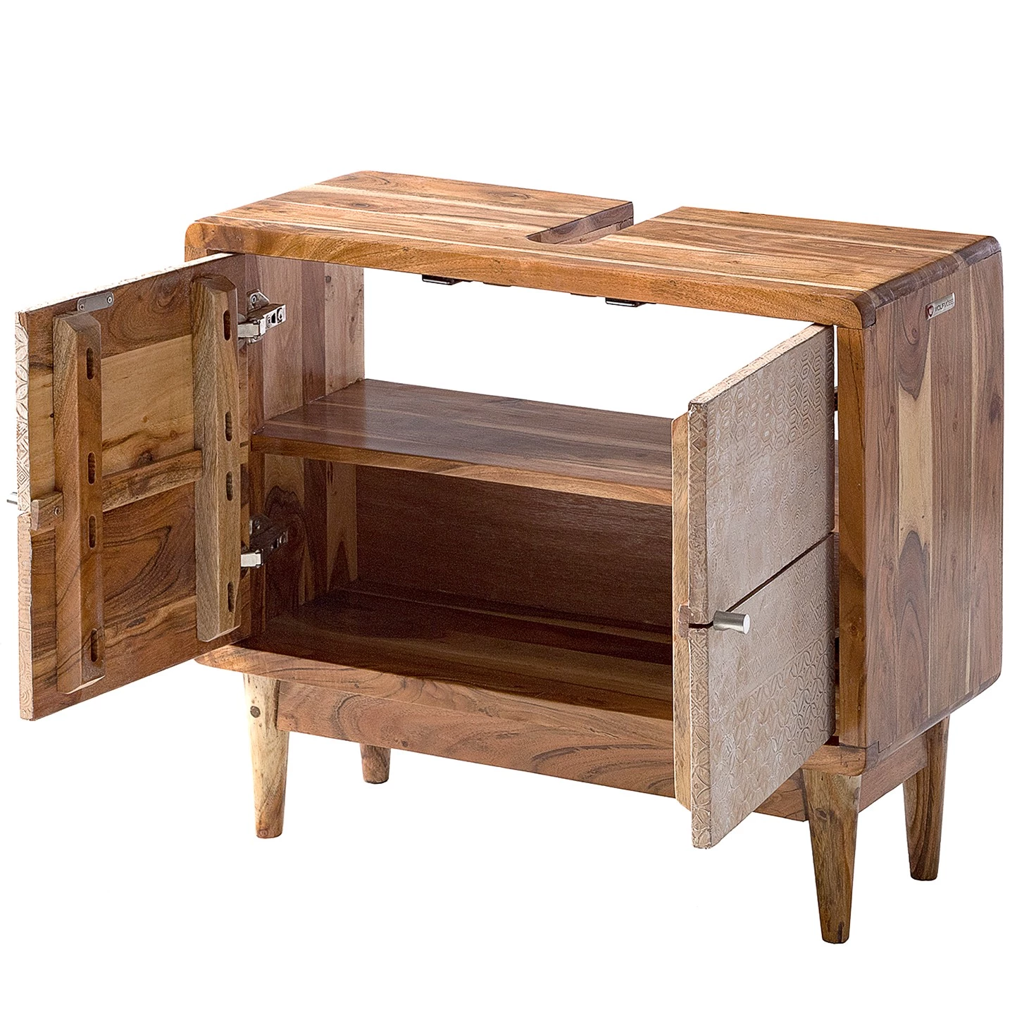 Ars manufacti Salle de bain Buuda II (3 éléments) - Partiellement en acacia massif - Écru / Acacia 19 Ars manufacti Salle de bain Buuda II (3 éléments) - Partiellement en acacia massif - Écru / Acacia – Image 17