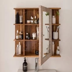 Ars manufacti Salle de bain Buuda III (4 éléments) - Partiellement en acacia massif - Écru / Acacia -Meubles de salle de bain Soldes 2022 1000168987 200212 12274600044 MOOD DETAILS P000000001000168987 mood