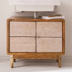 Ars manufacti Salle de bain Buuda III (4 éléments) - Partiellement en acacia massif - Écru / Acacia -Meubles de salle de bain Soldes 2022 1000168987 200212 12274600057 DETAILS P000000001000168987