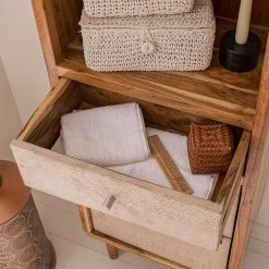 Ars manufacti Salle de bain Buuda III (4 éléments) - Partiellement en acacia massif - Écru / Acacia -Meubles de salle de bain Soldes 2022 1000168987 200212 12274600063 DETAILS P000000001000168987