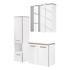 Pelipal Salle de bain Burgas I (3 éléments) - Avec éclairage  - Blanc / Imitation chêne -Meubles de salle de bain Soldes 2022 1000173886 210622 10361600036 DETAILS P000000001000173886