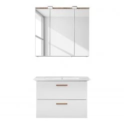 Pelipal Salle de bain Burgas II (2 éléments) - Avec éclairage  - Blanc / Imitation chêne -Meubles de salle de bain Soldes 2022 1000173899 190510 15544900039 GALLERYIMAGES P000000001000173899